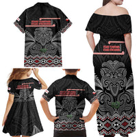 Aotearoa Toitu Te Tiriti Family Matching Off Shoulder Maxi Dress and Hawaiian Shirt Stand Together! Stand Stronger! - NZ Tiki LT14 - Polynesian Pride