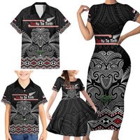 Aotearoa Toitu Te Tiriti Family Matching Short Sleeve Bodycon Dress and Hawaiian Shirt Stand Together! Stand Stronger! - NZ Tiki LT14 - Polynesian Pride