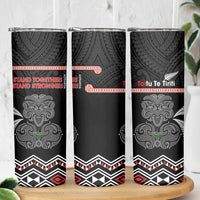 Aotearoa Toitu Te Tiriti Skinny Tumbler Stand Together! Stand Stronger! - NZ Tiki LT14 - Polynesian Pride