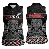 Aotearoa Toitu Te Tiriti Women Sleeveless Polo Shirt Stand Together! Stand Stronger! - NZ Tiki LT14 - Polynesian Pride