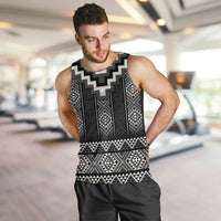 Black Taniko Aotearoa Men Tank Top Niho Taniwha Mix Poutama LT14