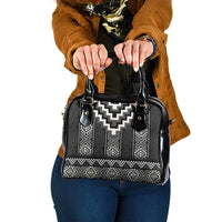 Black Taniko Aotearoa Shoulder Handbag Niho Taniwha Mix Poutama LT14