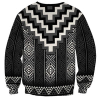 Black Taniko Aotearoa Sweatshirt Niho Taniwha Mix Poutama LT14