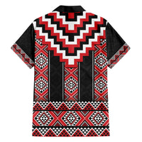 Red Taniko Aotearoa Family Matching Off The Shoulder Long Sleeve Dress and Hawaiian Shirt Niho Taniwha Mix Poutama LT14 - Polynesian Pride