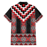 Red Taniko Aotearoa Family Matching Short Sleeve Bodycon Dress and Hawaiian Shirt Niho Taniwha Mix Poutama LT14 - Polynesian Pride