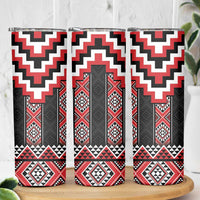 Red Taniko Aotearoa Skinny Tumbler Niho Taniwha Mix Poutama LT14