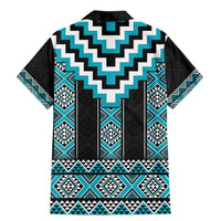 Turquoise Taniko Pattern Aotearoa Family Matching Mermaid Dress and Hawaiian Shirt Niho Taniwha Mix Poutama LT14 - Polynesian Pride