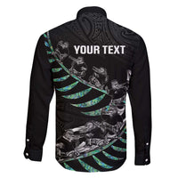 Custom New Zealand Silver Fern Rugby Family Matching Off Shoulder Maxi Dress and Hawaiian Shirt Aotearoa Kiwi Maori Pattern LT14 - Polynesian Pride
