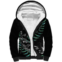 Custom New Zealand Silver Fern Rugby Sherpa Hoodie Aotearoa Kiwi Maori Pattern LT14 Unisex Black - Polynesian Pride