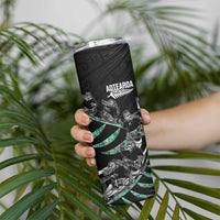 Custom New Zealand Silver Fern Rugby Skinny Tumbler Aotearoa Kiwi Maori Pattern LT14 - Polynesian Pride