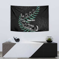 Custom New Zealand Silver Fern Rugby Tapestry Aotearoa Kiwi Maori Pattern LT14