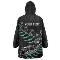 Custom New Zealand Silver Fern Rugby Wearable Blanket Hoodie Aotearoa Kiwi Maori Pattern LT14 - Polynesian Pride