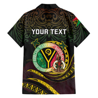 Personalised Vanuatu Family Matching Summer Maxi Dress and Hawaiian Shirt Yumi 45th Hapi Independens Dei - Black Version LT14
