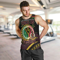 Personalised Vanuatu Men Tank Top Yumi 45th Hapi Independens Dei - Black Version LT14