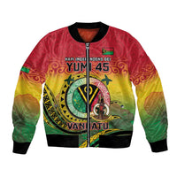 Personalised Vanuatu Bomber Jacket Yumi 46th Hapi Independens Dei - Reggae Version LT14 Unisex Reggae - Polynesian Pride
