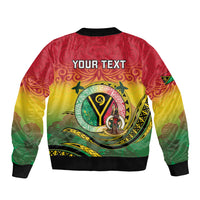 Personalised Vanuatu Bomber Jacket Yumi 46th Hapi Independens Dei - Reggae Version LT14 - Polynesian Pride