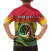 Personalised Vanuatu Family Matching Off The Shoulder Long Sleeve Dress and Hawaiian Shirt Yumi 45th Hapi Independens Dei - Reggae Version LT14 - Polynesian Pride