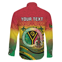 Personalised Vanuatu Family Matching Off The Shoulder Long Sleeve Dress and Hawaiian Shirt Yumi 45th Hapi Independens Dei - Reggae Version LT14 - Polynesian Pride