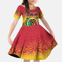Personalised Vanuatu Family Matching Short Sleeve Bodycon Dress and Hawaiian Shirt Yumi 45th Hapi Independens Dei - Reggae Version LT14 Daughter's Dress Reggae - Polynesian Pride