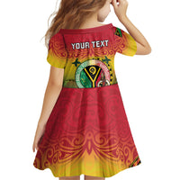 Personalised Vanuatu Family Matching Short Sleeve Bodycon Dress and Hawaiian Shirt Yumi 45th Hapi Independens Dei - Reggae Version LT14 - Polynesian Pride