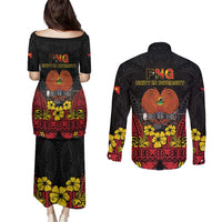 Papua New Guinea Independence Day Couples Matching Puletasi and Long Sleeve Button Shirt PNG Bird of Paradise 50th Anniversary LT14 - Polynesian Pride