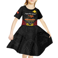 Papua New Guinea Independence Day Kid Short Sleeve Dress PNG Bird of Paradise 50th Anniversary LT14 - Polynesian Pride