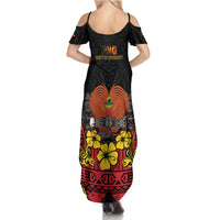 Papua New Guinea Independence Day Summer Maxi Dress PNG Bird of Paradise 50th Anniversary LT14 - Polynesian Pride