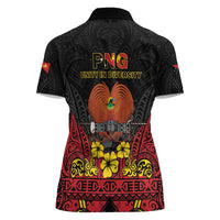 Papua New Guinea Independence Day Women Polo Shirt PNG Bird of Paradise 50th Anniversary LT14 - Polynesian Pride