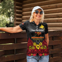 Papua New Guinea Independence Day Women Polo Shirt PNG Bird of Paradise 50th Anniversary LT14 - Polynesian Pride