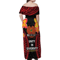 Papua New Guinea Independence Day Family Matching Off Shoulder Maxi Dress and Hawaiian Shirt PNG Since 1975 LT14 - Polynesian Pride