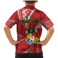 Personalised Tonga Independence Day Family Matching Mermaid Dress and Hawaiian Shirt Happy 54th Independence Anniversary Ngatu Pattern LT14 - Polynesian Pride