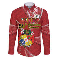 Personalised Tonga Independence Day Family Matching Puletasi and Hawaiian Shirt Happy 54th Independence Anniversary Ngatu Pattern