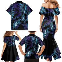 Polynesia Sea Turtle Day Family Matching Mermaid Dress and Hawaiian Shirt Tribal Honu Plumeria Polynesian Pattern LT14 - Polynesian Pride