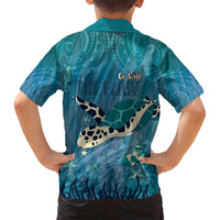 World Sea Turtle Day Polynesia Family Matching Off Shoulder Short Dress and Hawaiian Shirt Go With The Flow LT14 - Polynesian Pride