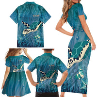 World Sea Turtle Day Polynesia Family Matching Short Sleeve Bodycon Dress and Hawaiian Shirt Go With The Flow LT14 - Polynesian Pride