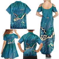 World Sea Turtle Day Polynesia Family Matching Summer Maxi Dress and Hawaiian Shirt Go With The Flow LT14 - Polynesian Pride