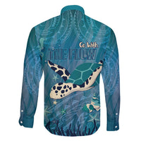 World Sea Turtle Day Polynesia Family Matching Summer Maxi Dress and Hawaiian Shirt Go With The Flow LT14 - Polynesian Pride