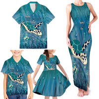 World Sea Turtle Day Polynesia Family Matching Tank Maxi Dress and Hawaiian Shirt Go With The Flow LT14 - Polynesian Pride