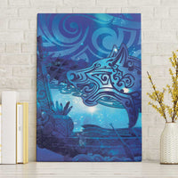 Kuri New Zealand Matariki Canvas Wall Art Aotearoa Dog Waka Maori New Year Galaxy Vibes LT14 Without Frame Blue - Polynesian Pride