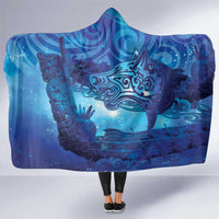 Kuri New Zealand Matariki Hooded Blanket Aotearoa Dog Waka Maori New Year Galaxy Vibes LT14 One Size Blue - Polynesian Pride