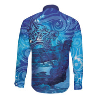 Kuri New Zealand Matariki Long Sleeve Button Shirt Aotearoa Dog Waka Maori New Year Galaxy Vibes LT14 - Polynesian Pride