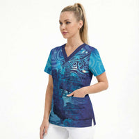 Kuri New Zealand Matariki Scrub Top Aotearoa Dog Waka Maori New Year Galaxy Vibes LT14 - Polynesian Pride