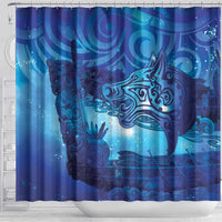 Kuri New Zealand Matariki Shower Curtain Aotearoa Dog Waka Maori New Year Galaxy Vibes LT14 - Polynesian Pride