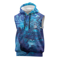 Kuri New Zealand Matariki Sleeveless Hoodie Aotearoa Dog Waka Maori New Year Galaxy Vibes LT14 Blue - Polynesian Pride