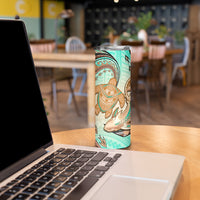 Hawaii Skinny Tumbler Polynesian Shark and Sea Turtle Dreamy Turquoise Artsy LT14 - Polynesian Pride