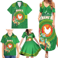 Personalized Manu'a Cession Day Family Matching Summer Maxi Dress and Hawaiian Shirt Tropical Flowers With Polynesian Pattern LT14 - Polynesian Pride