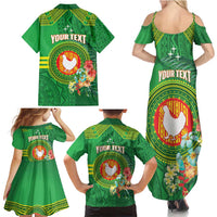 Personalized Manu'a Cession Day Family Matching Summer Maxi Dress and Hawaiian Shirt Tropical Flowers With Polynesian Pattern LT14 - Polynesian Pride