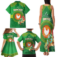 Personalized Manu'a Cession Day Family Matching Tank Maxi Dress and Hawaiian Shirt Tropical Flowers With Polynesian Pattern LT14 - Polynesian Pride