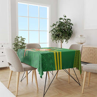 Personalized Manu'a Cession Day Tablecloth Tropical Flowers With Polynesian Pattern