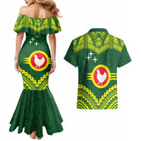 Manu'a Flag Day Couples Matching Mermaid Dress and Hawaiian Shirt Polynesian Pattern National Color Proud LT14 - Polynesian Pride